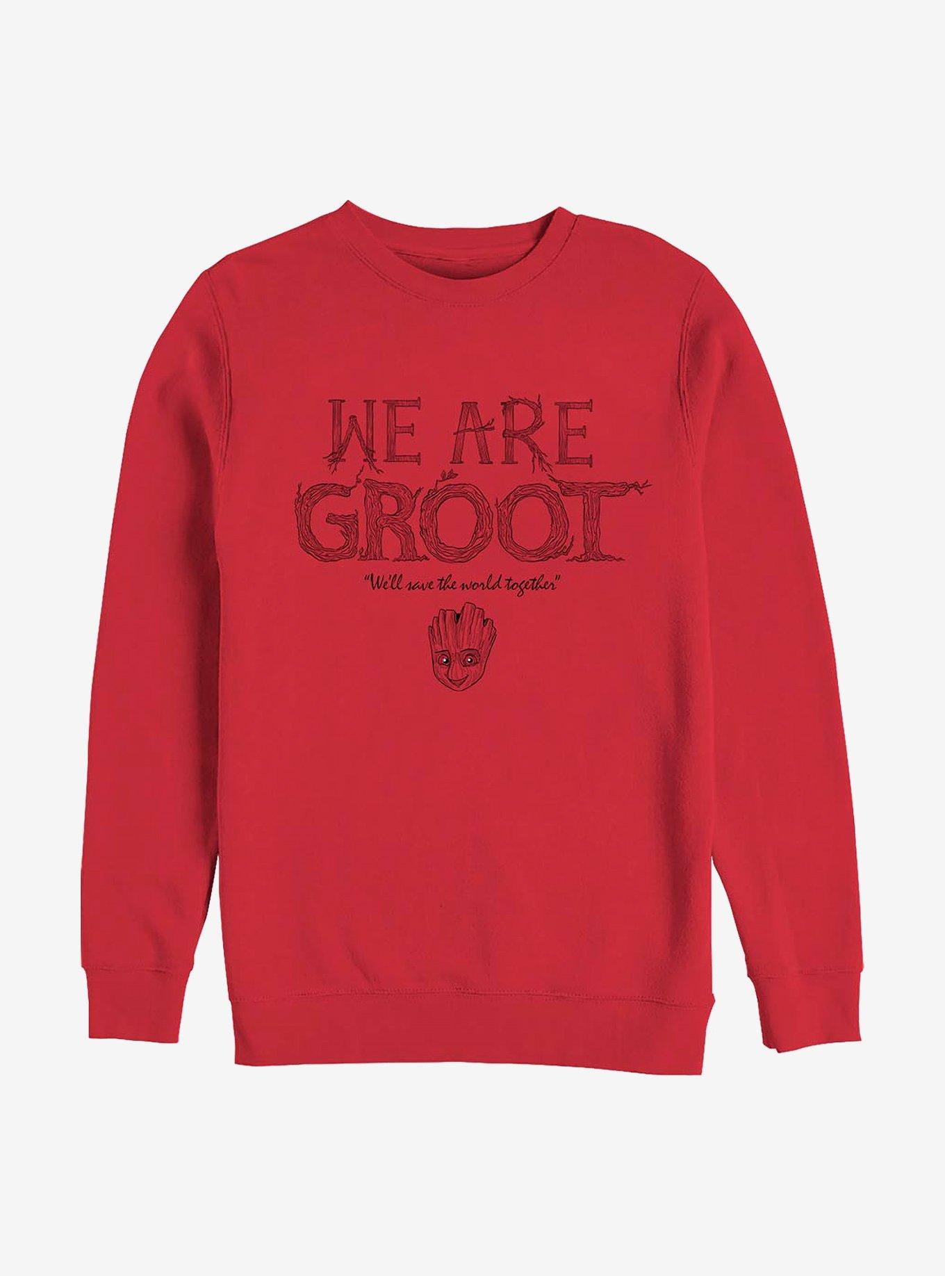 Marvel The Guardians Of The Galaxy Grow Together Crew Sweatshirt, RED, hi-res