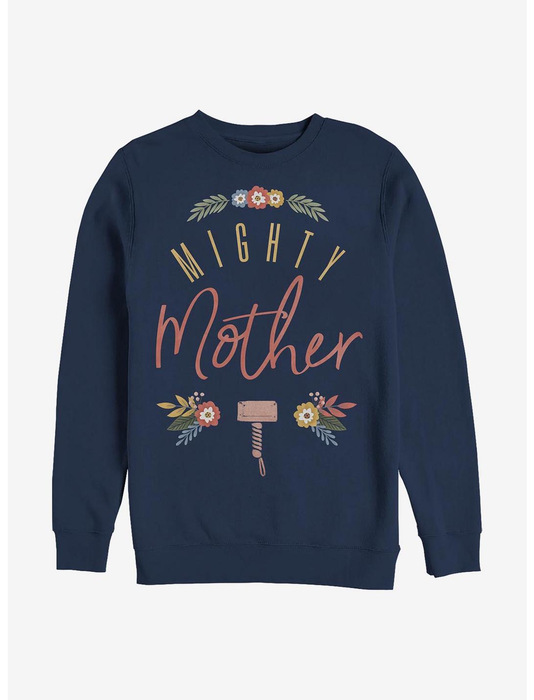 Marvel Thor Might Mother Floral Crew Sweatshirt, NAVY, hi-res
