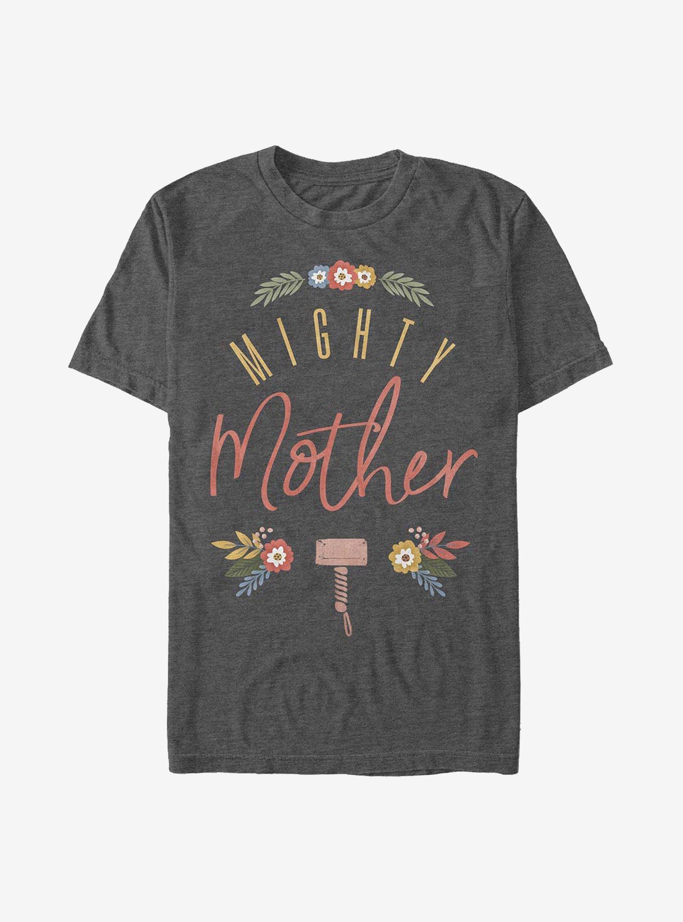 Marvel Thor Might Mother Floral T-Shirt, CHAR HTR, hi-res