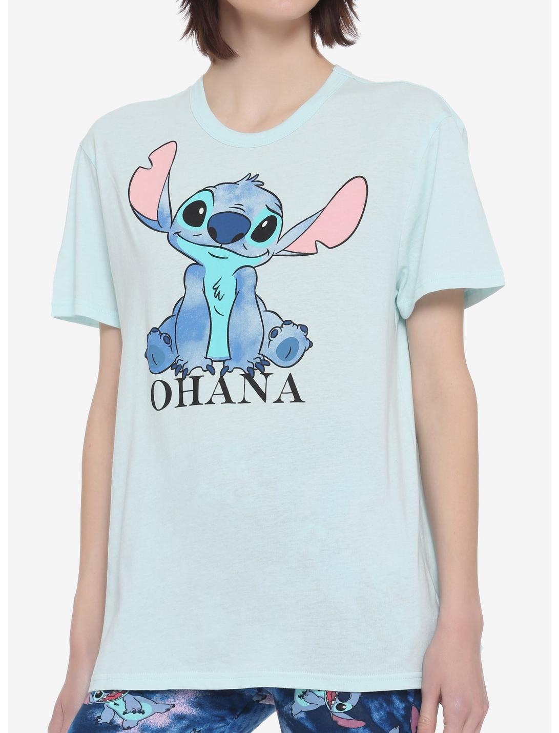 Disney Lilo & Stitch Ohana Girls T-Shirt & Biker Shorts Set, BLUE, hi-res