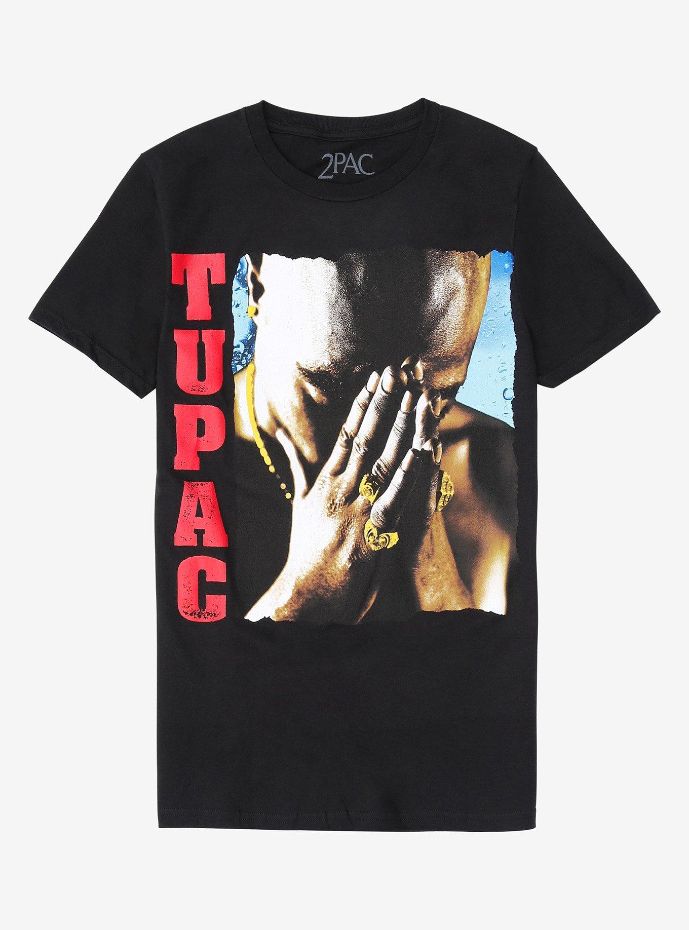 Tupac Prayer Photo Girls T-Shirt, BLACK, hi-res view 1