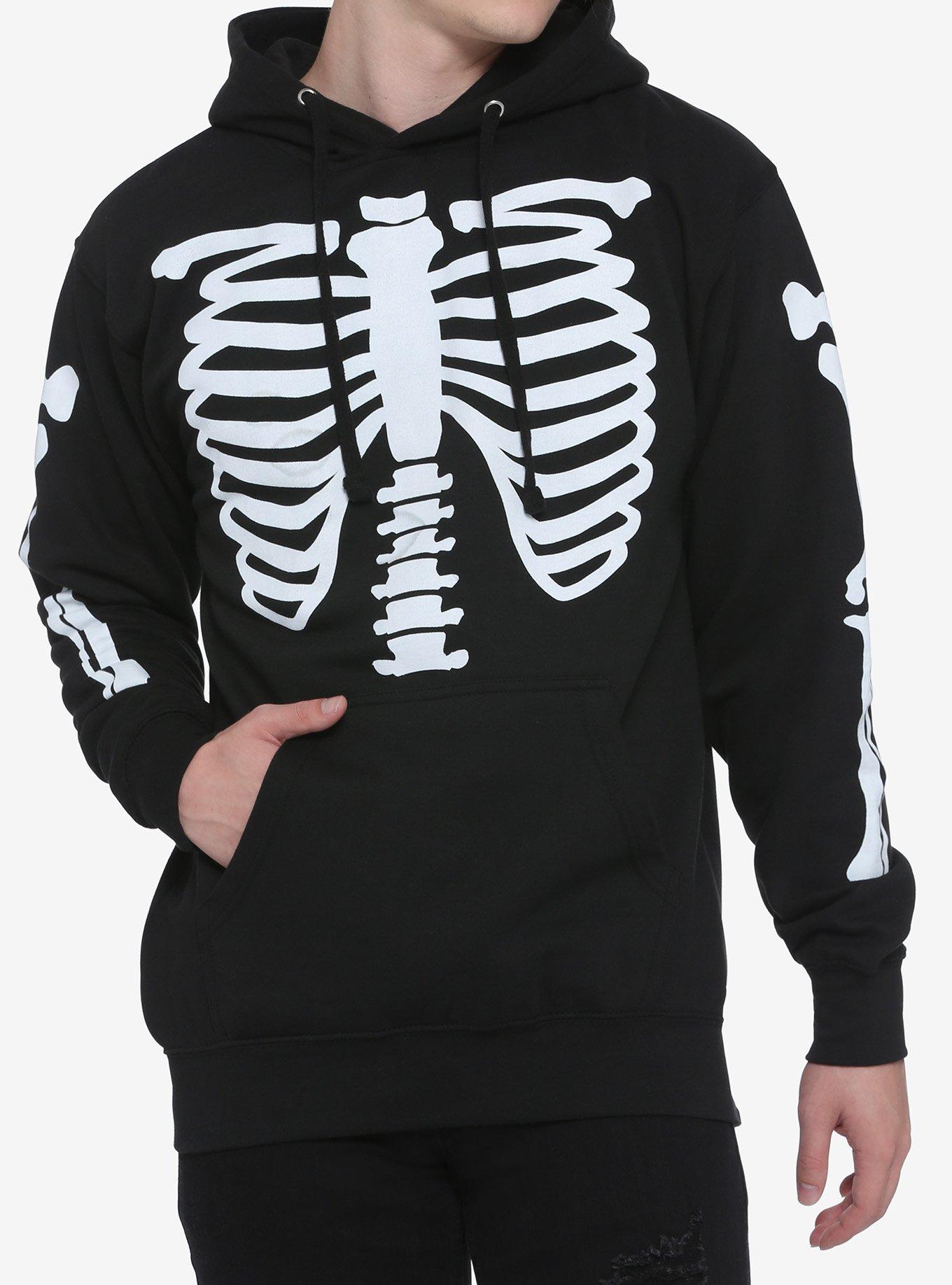 Adult Black & Bone Skeleton Hoodie