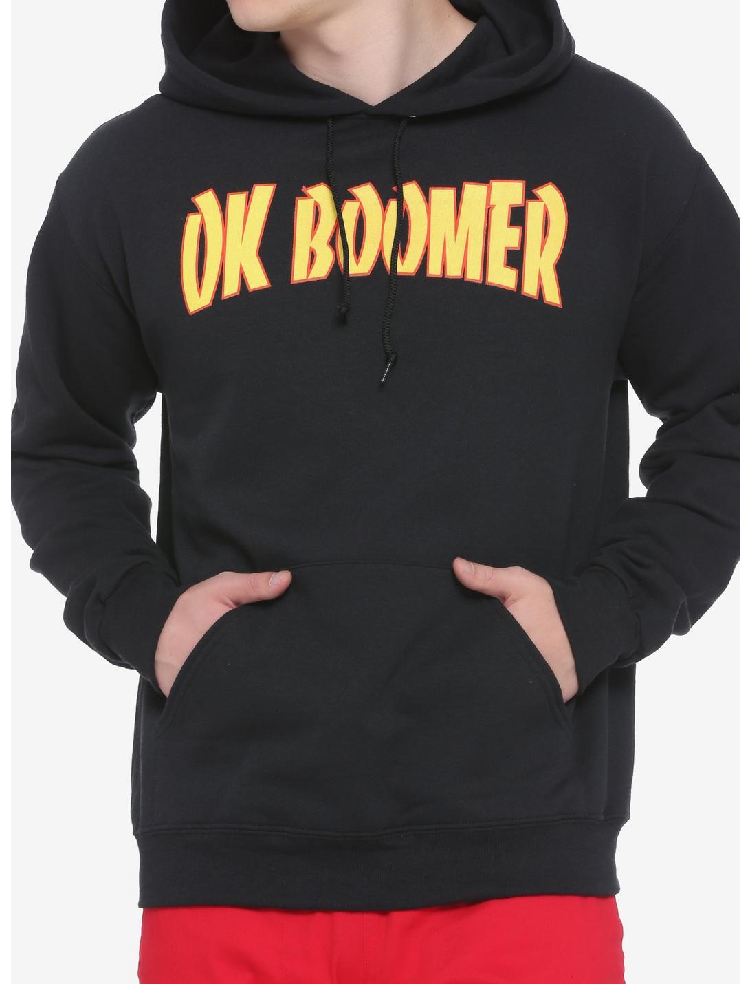 OK Boomer Black Hoodie, YELLOW, hi-res