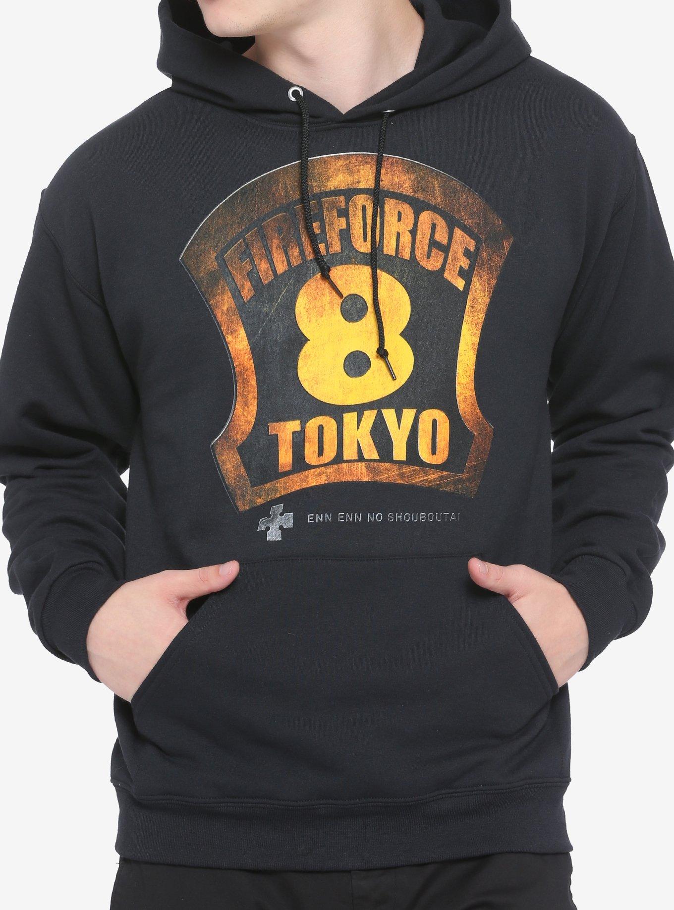 Fire Force 8th Company Logo Hoodie, ORANGE, hi-res