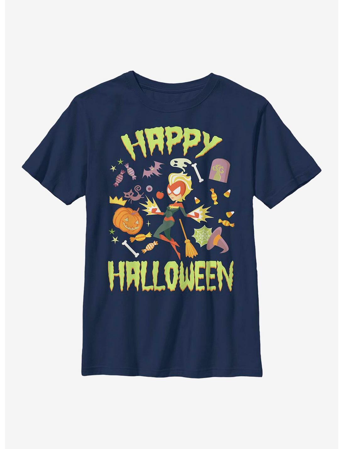 Marvel Captain Marvel Halloween Youth T-Shirt, NAVY, hi-res