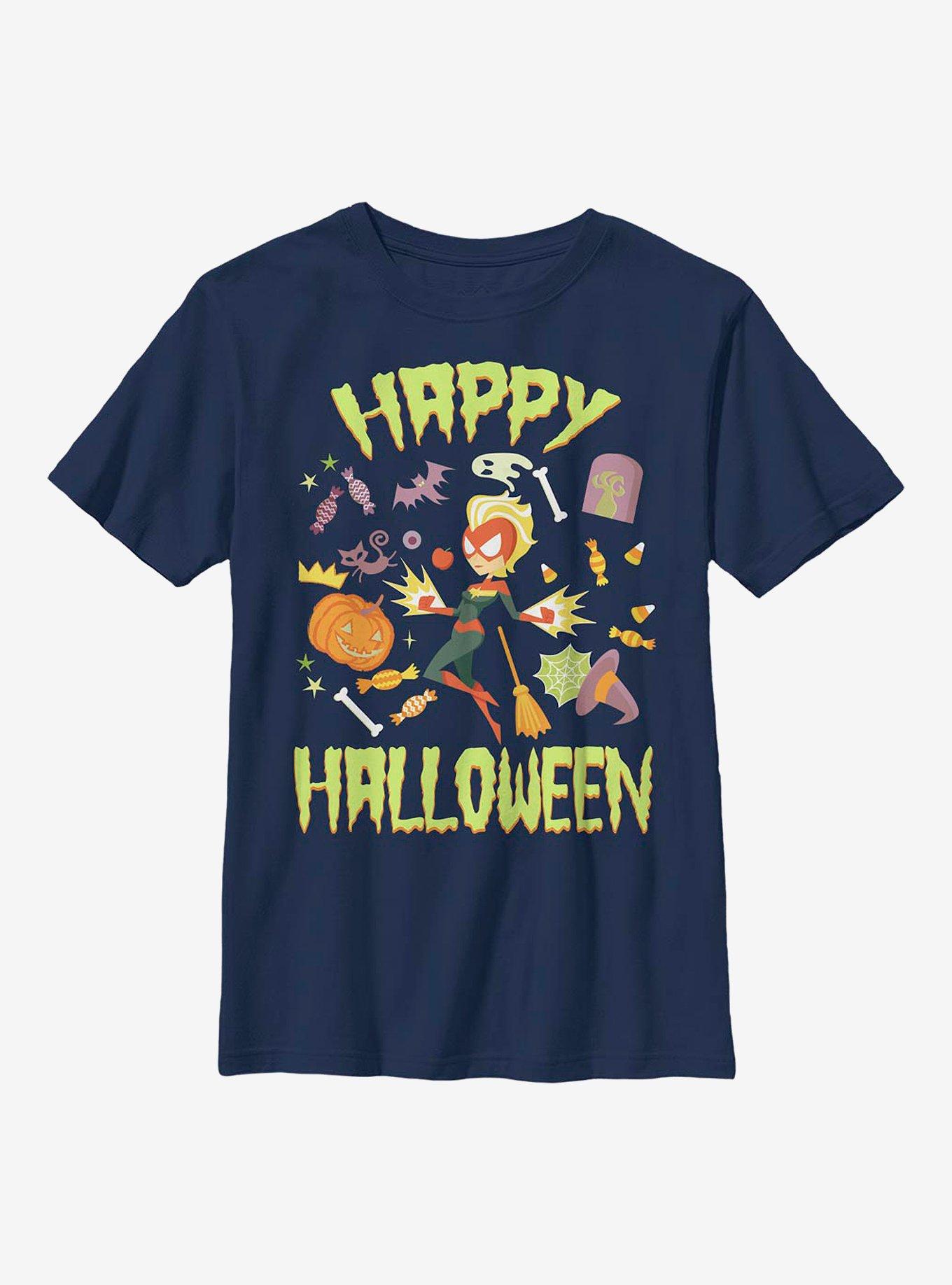 Marvel Captain Marvel Halloween Youth T-Shirt, NAVY, hi-res