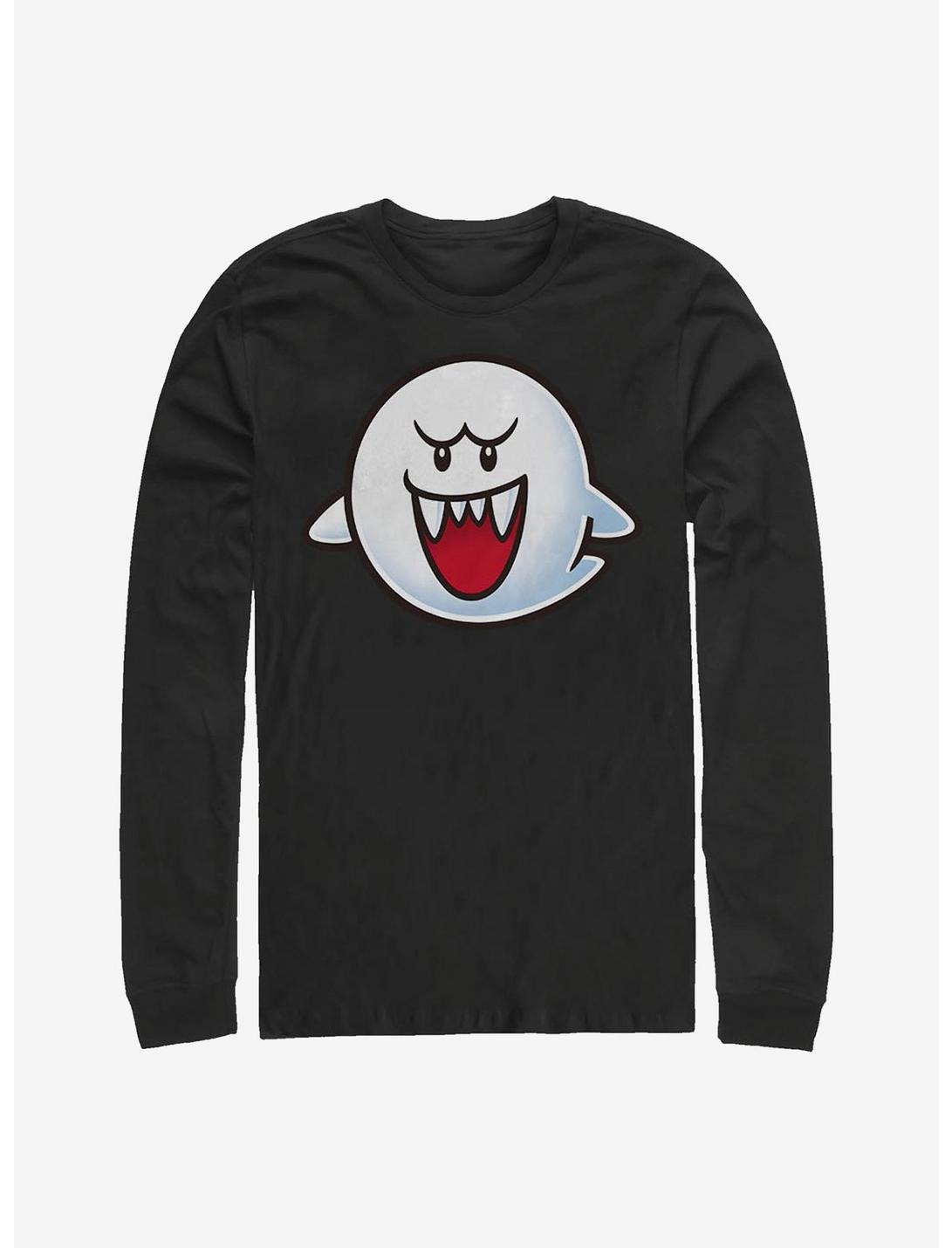 Nintendo Mario Boo Face Long-Sleeve T-Shirt, BLACK, hi-res