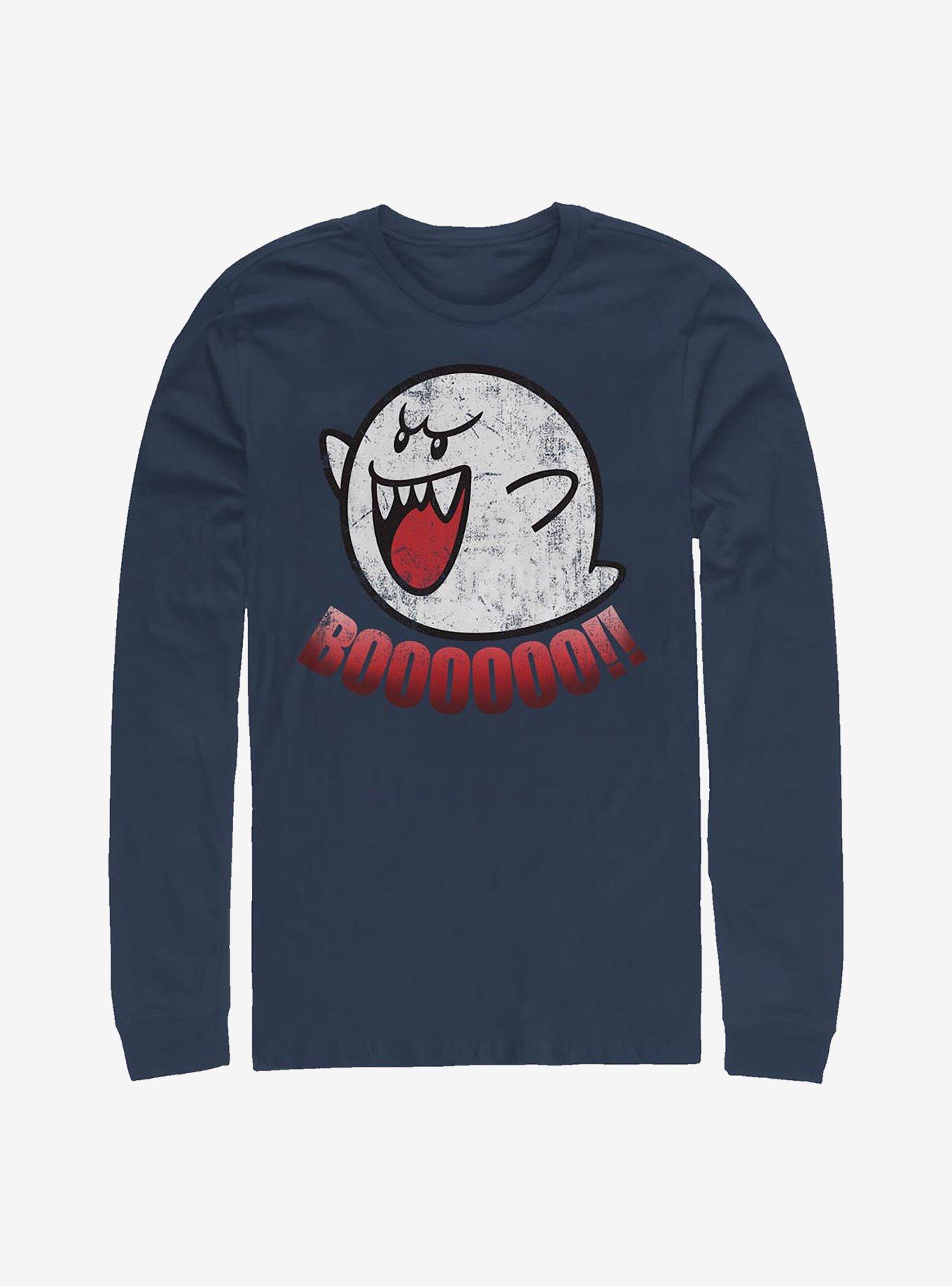 Nintendo Mario Boo Ghost Long-Sleeve T-Shirt, NAVY, hi-res