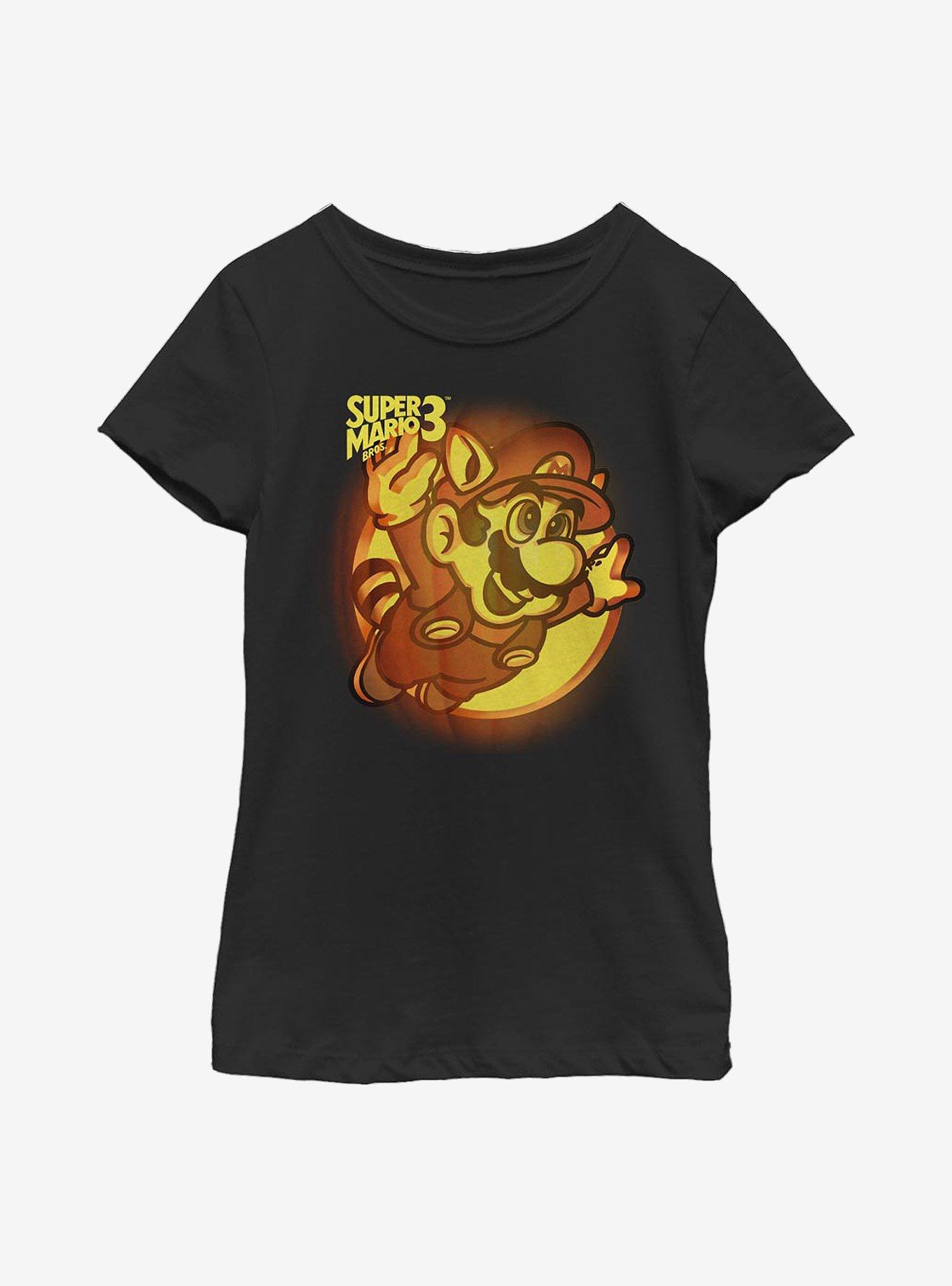 Nintendo Mario Pumpkin Logo Youth Girls T-Shirt, , hi-res