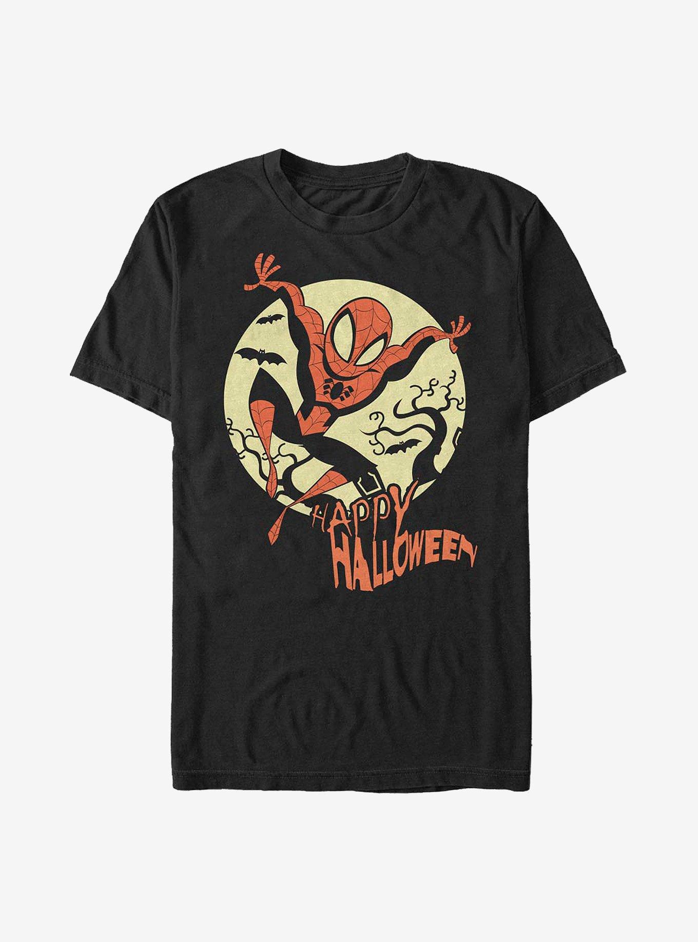 Marvel Spider-Man Halloween Moon T-Shirt, BLACK, hi-res