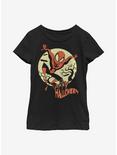 Marvel Spider-Man Halloween Moon Youth Girls T-Shirt, BLACK, hi-res