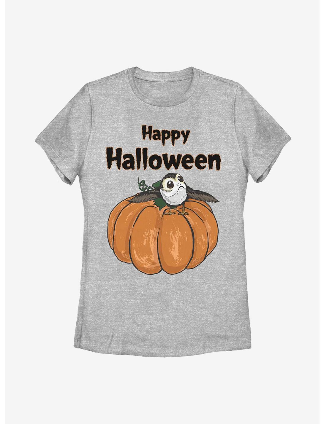 Star Wars Porg On A Pumpkin Womens T-Shirt, ATH HTR, hi-res