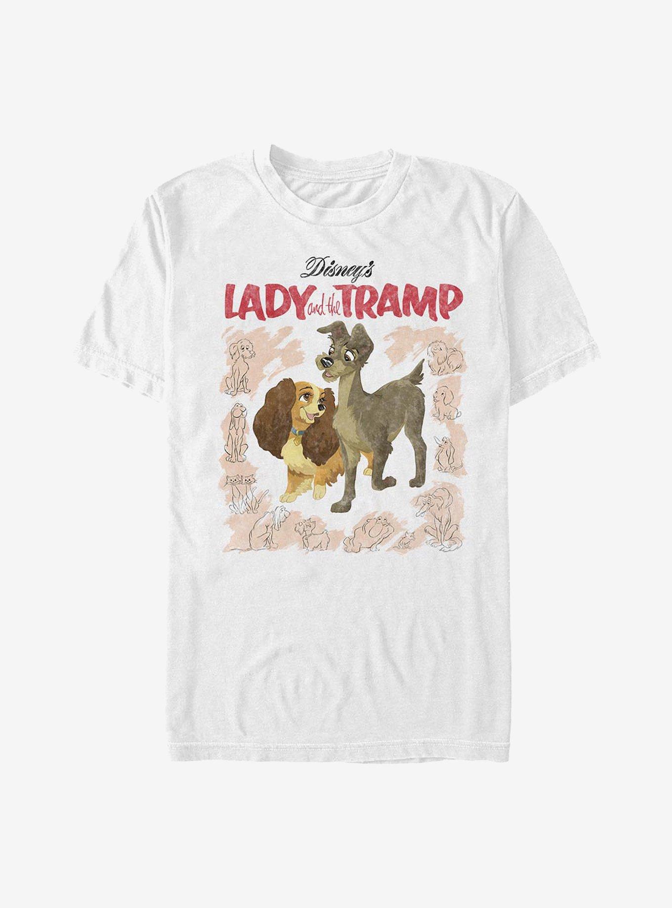 Disney Lady And The Tramp Vintage Cover T-Shirt, WHITE, hi-res