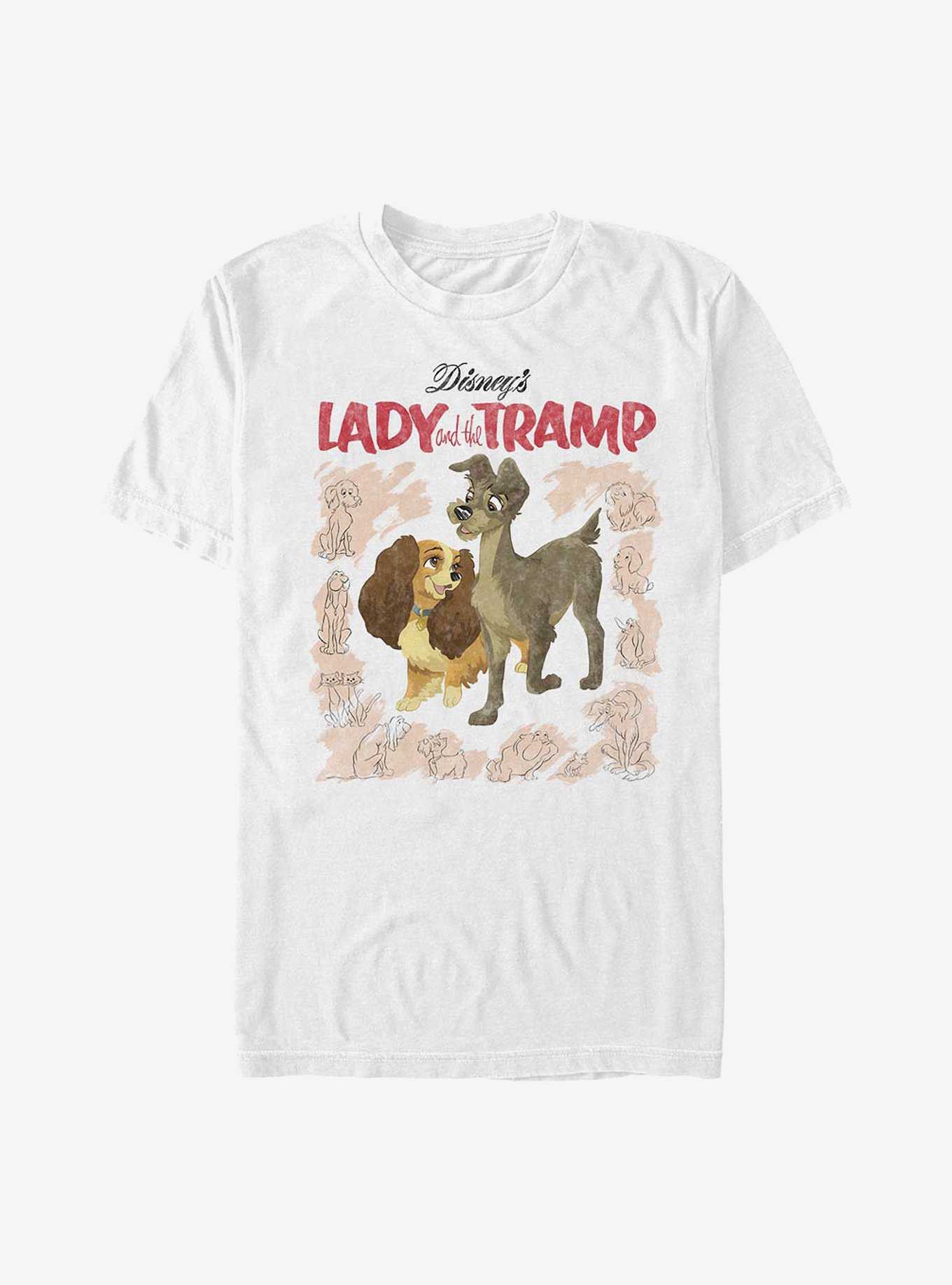 Disney Lady And The Tramp Vintage Cover T-Shirt, , hi-res