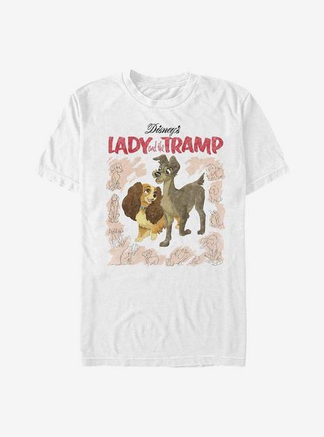 Disney Lady And The Tramp Vintage Cover T-Shirt - WHITE | Hot Topic