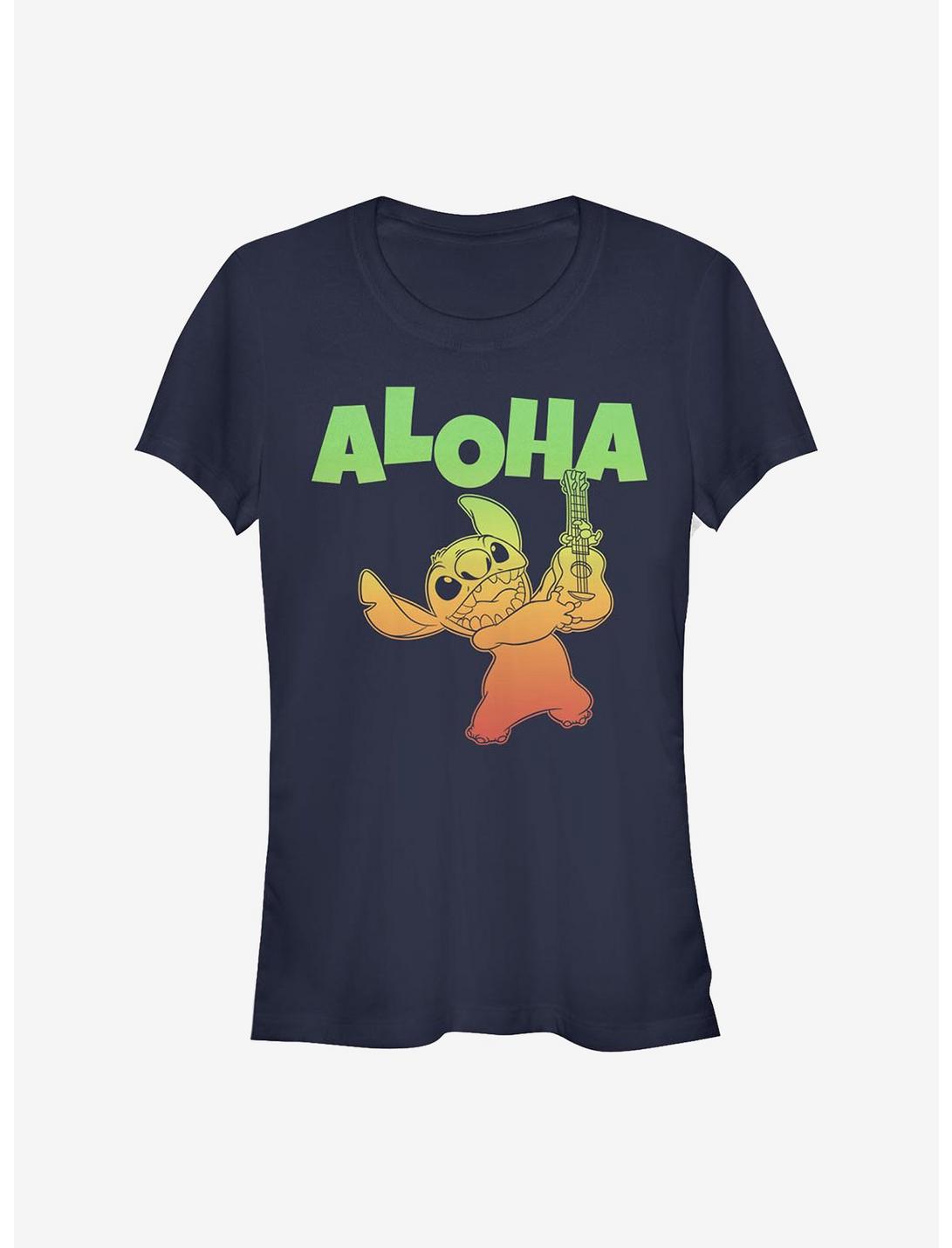 Disney Lilo & Stitch Aloha Stitch Girls T-Shirt, NAVY, hi-res