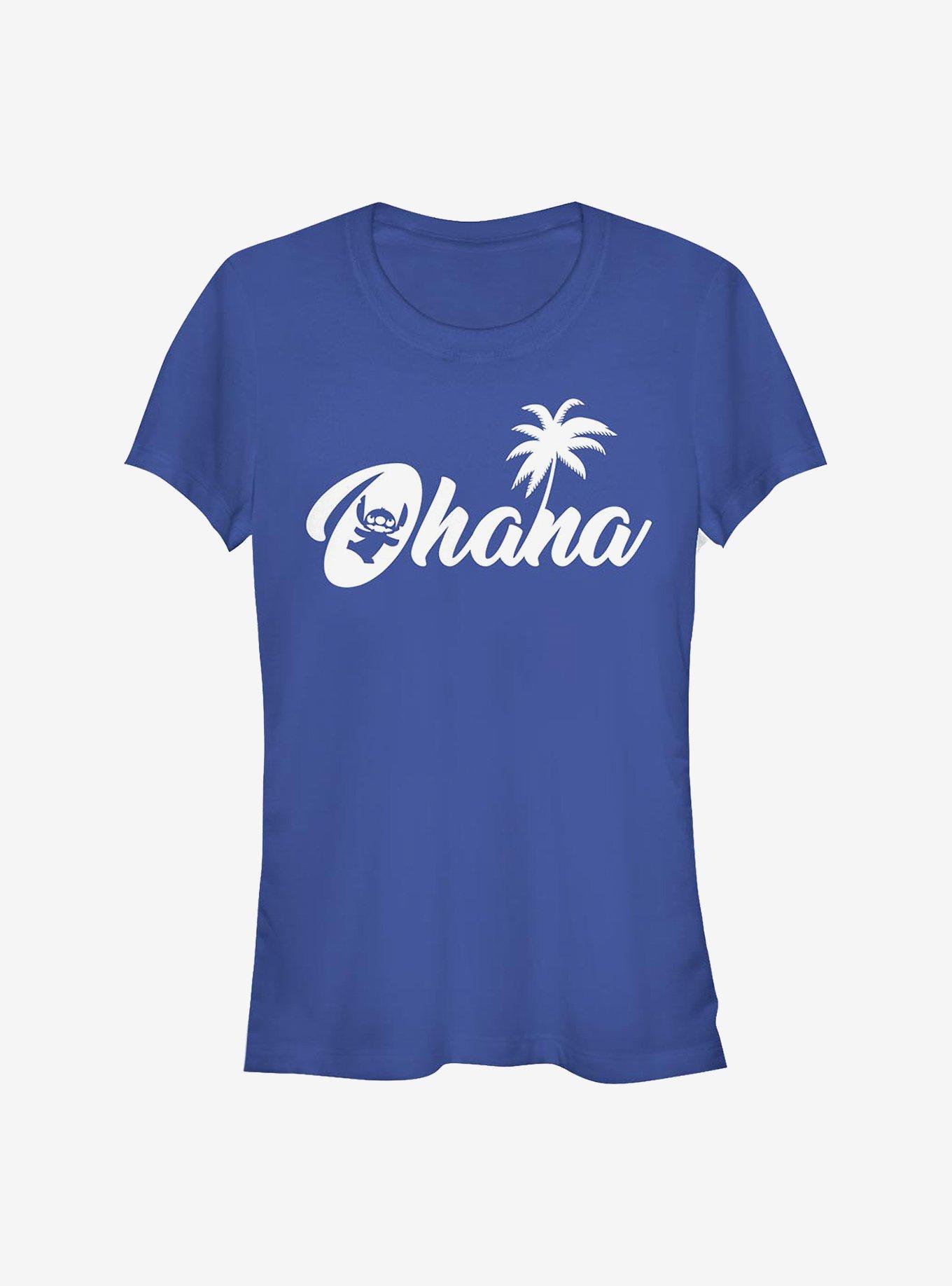 Disney Lilo & Stitch Sillhouette Ohana Girls T-Shirt, ROYAL, hi-res