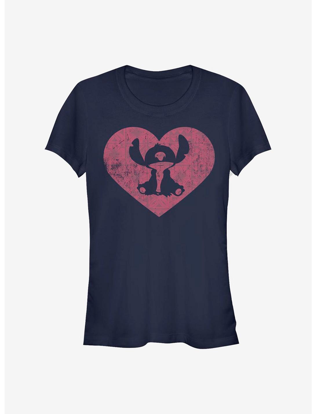 Disney Lilo & Stitch Heart Girls T-Shirt, NAVY, hi-res