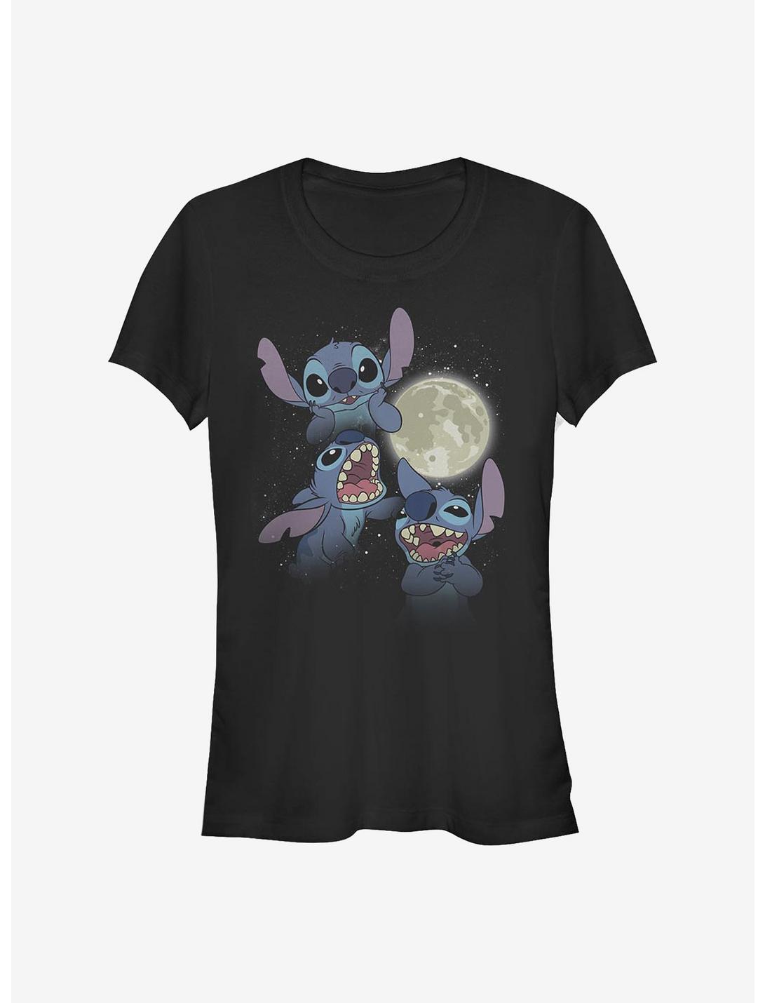 Disney Lilo & Stitch Three Stitch Moon Girls T-Shirt, BLACK, hi-res