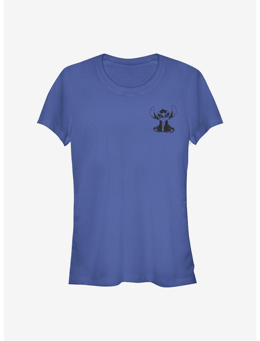 Disney Lilo & Stitch Vintage Lined Stitch Girls T-Shirt, ROYAL, hi-res