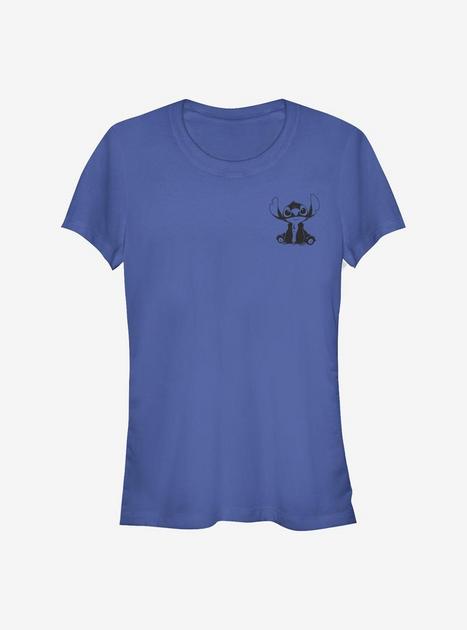 Disney Lilo & Stitch Vintage Lined Stitch Girls T-Shirt - BLUE | Hot Topic