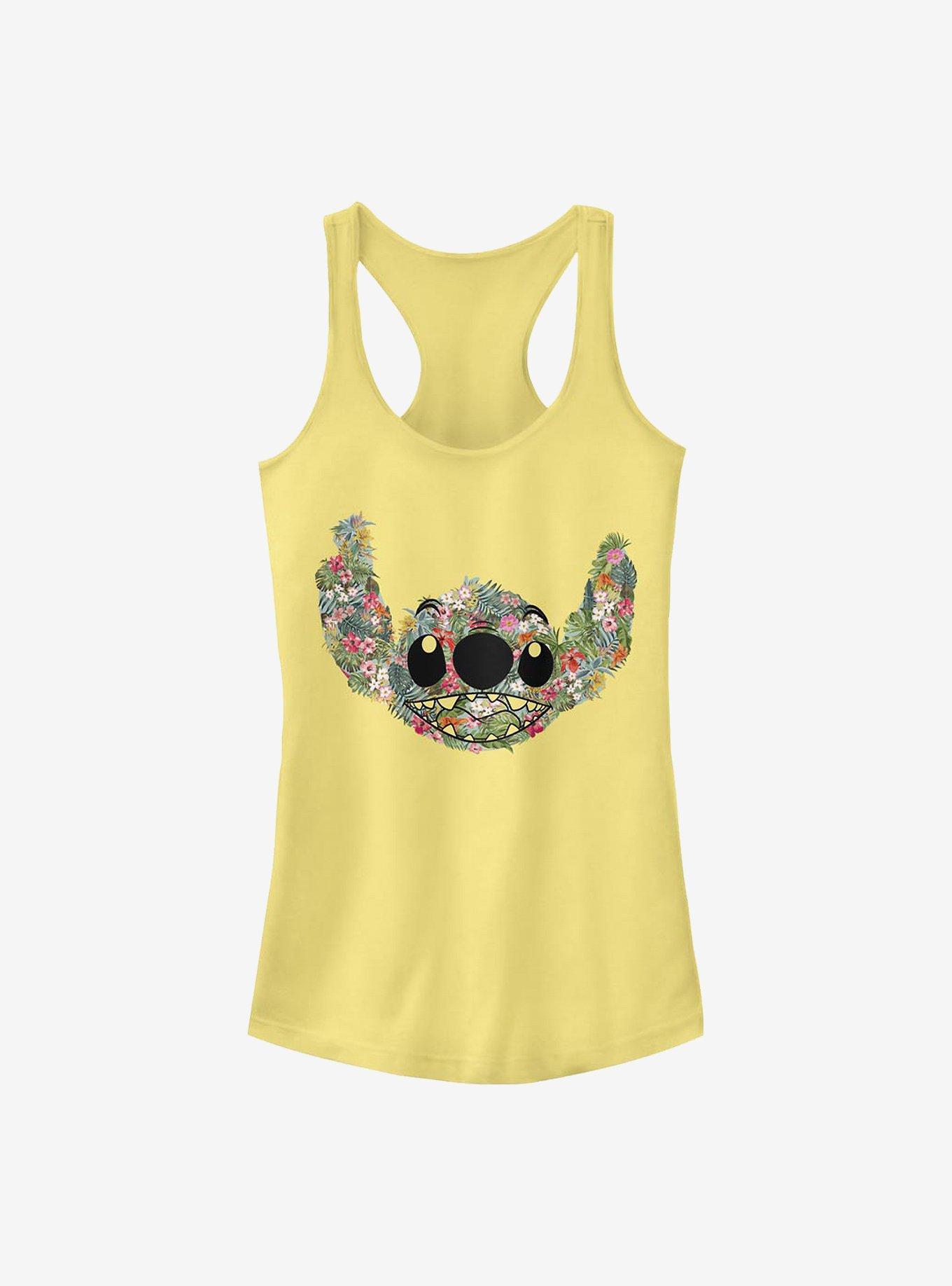 Disney Lilo & Stitch Floral Girls Tank, BANANA, hi-res