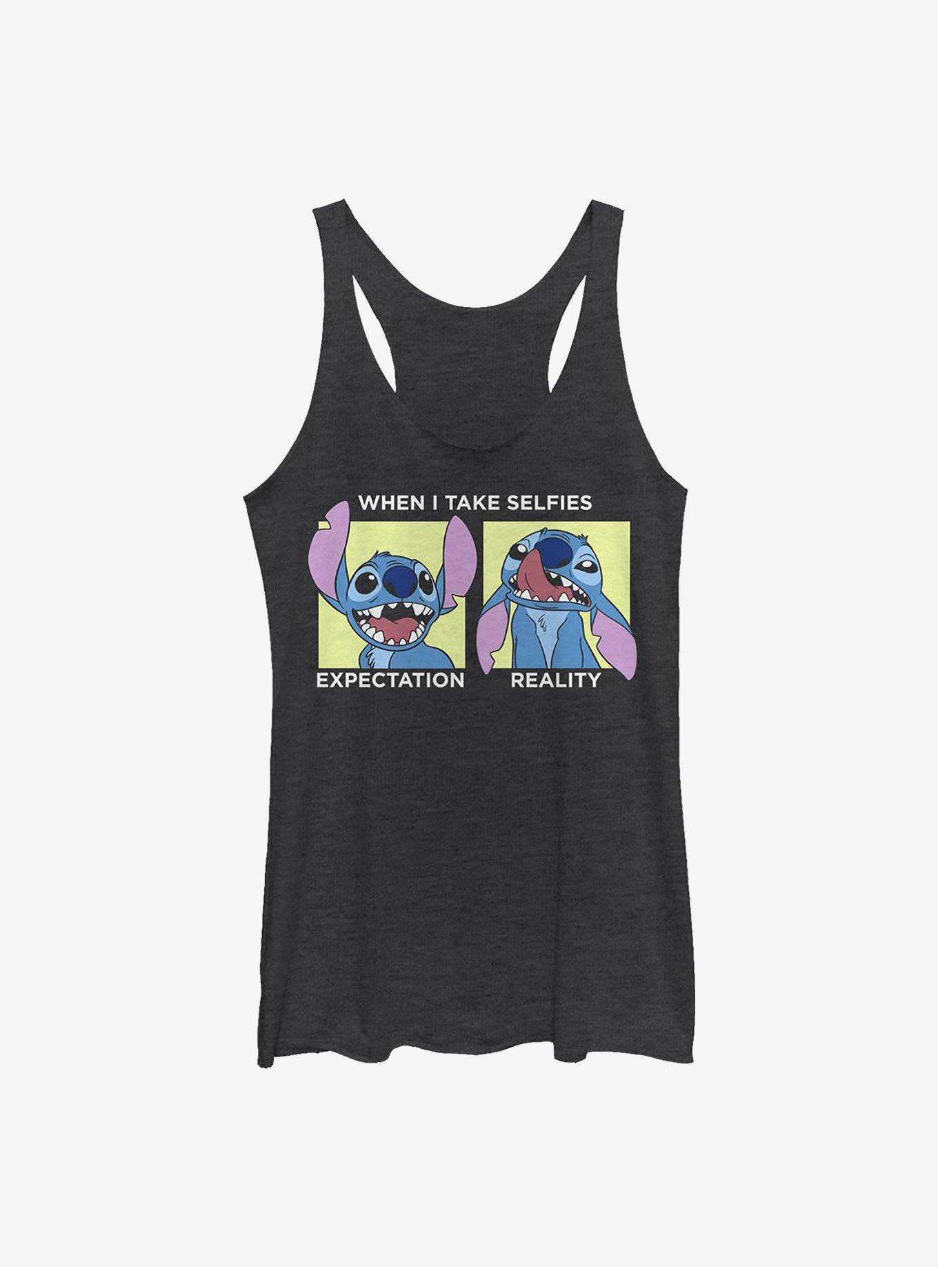 Disney Lilo & Stitch Selfie Girls Tank, BLK HTR, hi-res