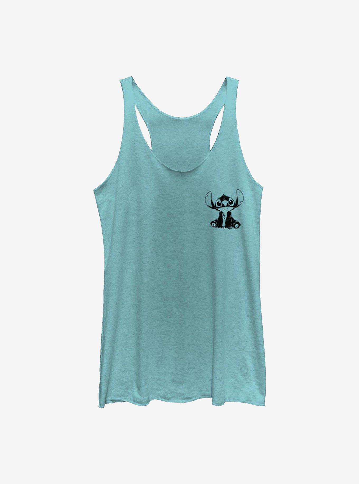 Disney Lilo & Stitch Vintage Lined Stitch Girls Tank, TAHI BLUE, hi-res