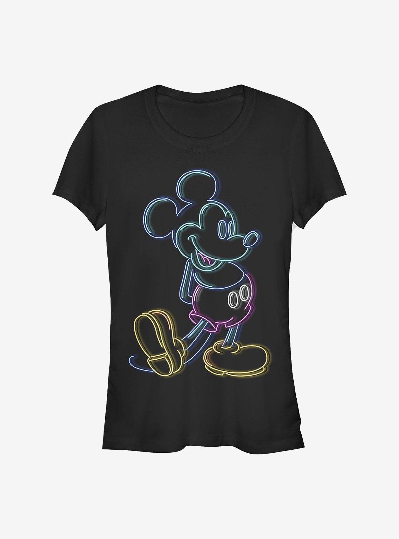 Disney Mickey Mouse Neon Mickey Girls T-Shirt, BLACK, hi-res