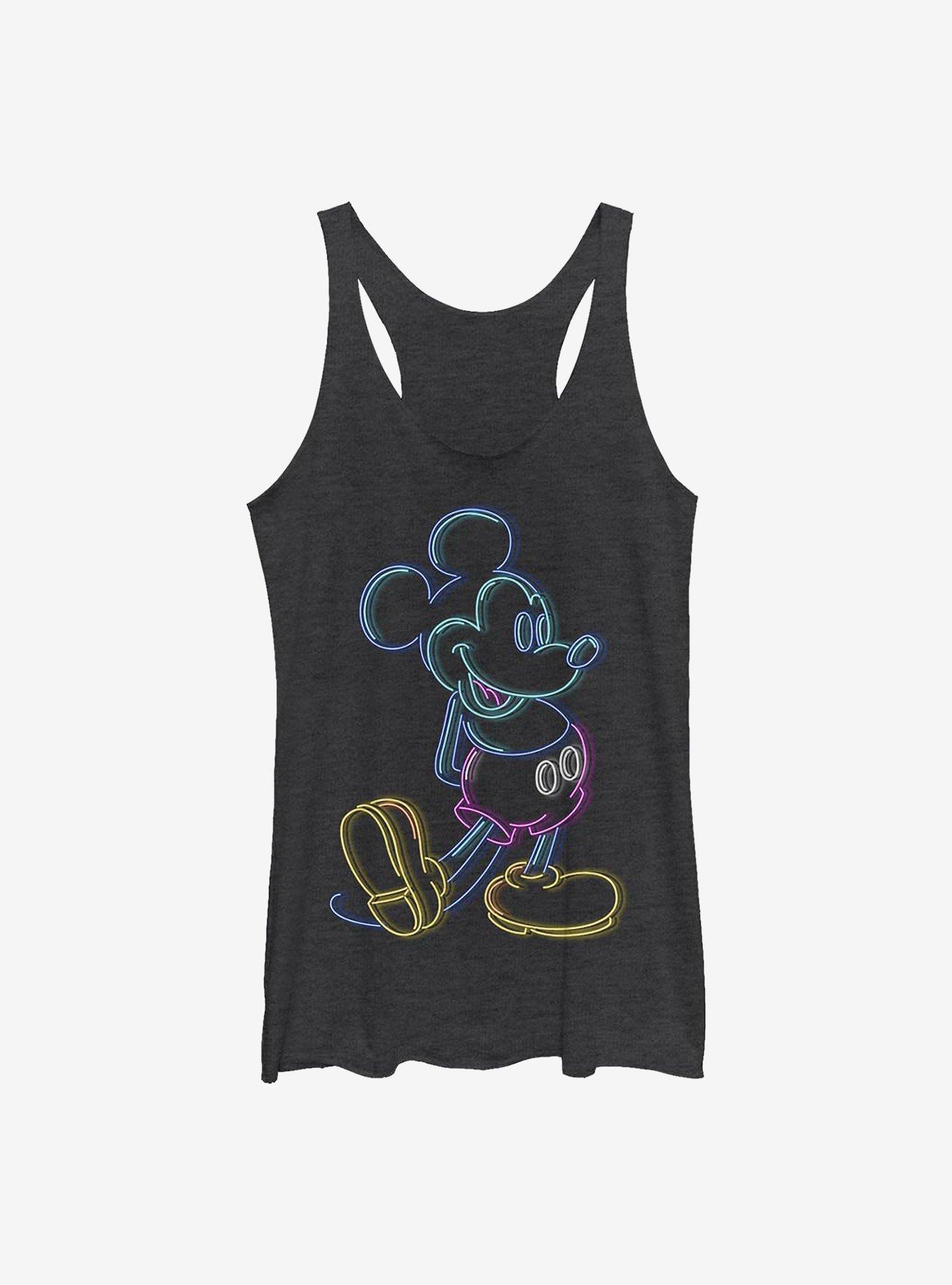 Disney Mickey Mouse Neon Mickey Girls Tank, BLK HTR, hi-res