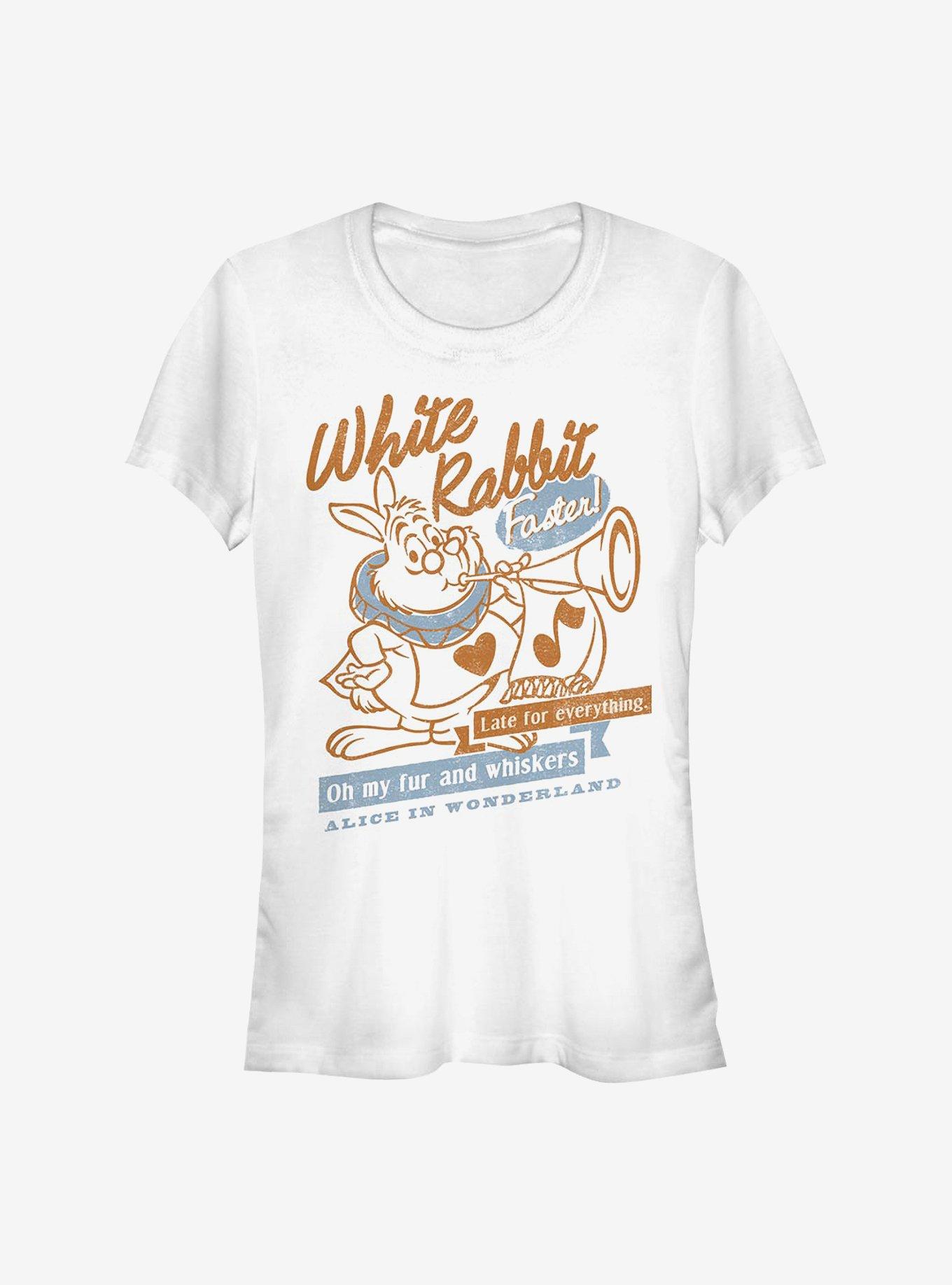 Disney Alice In Wonderland Girls T-Shirt Rabbit Girls T-Shirt, WHITE, hi-res