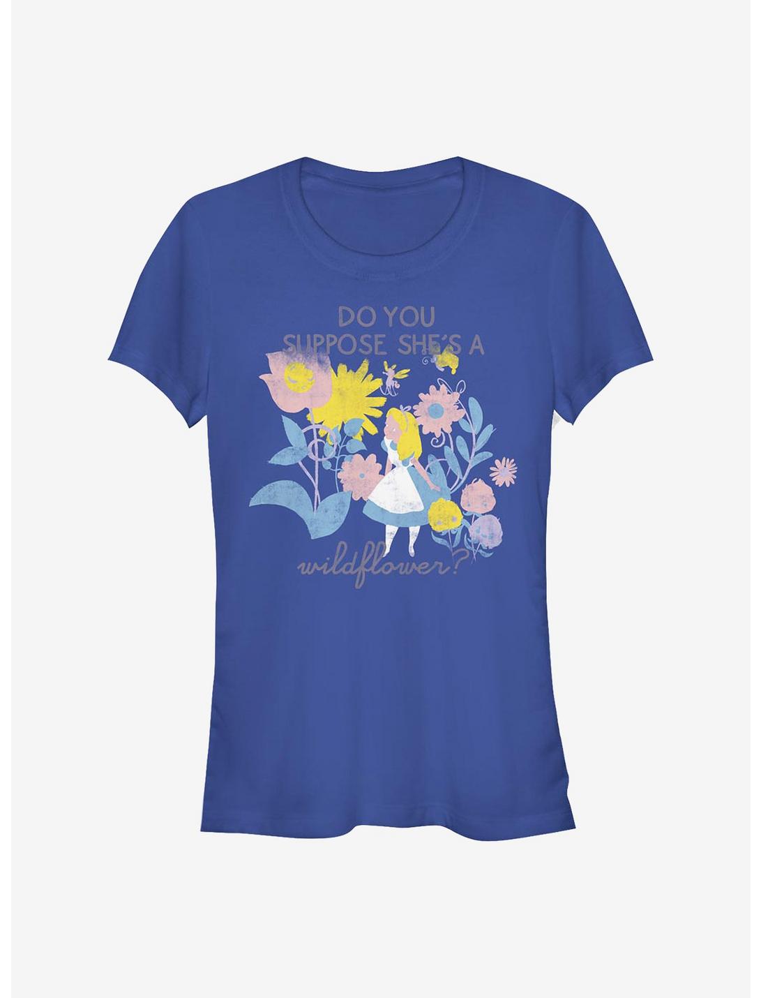 Disney Alice In Wonderland Wildflower Girls T-Shirt, ROYAL, hi-res