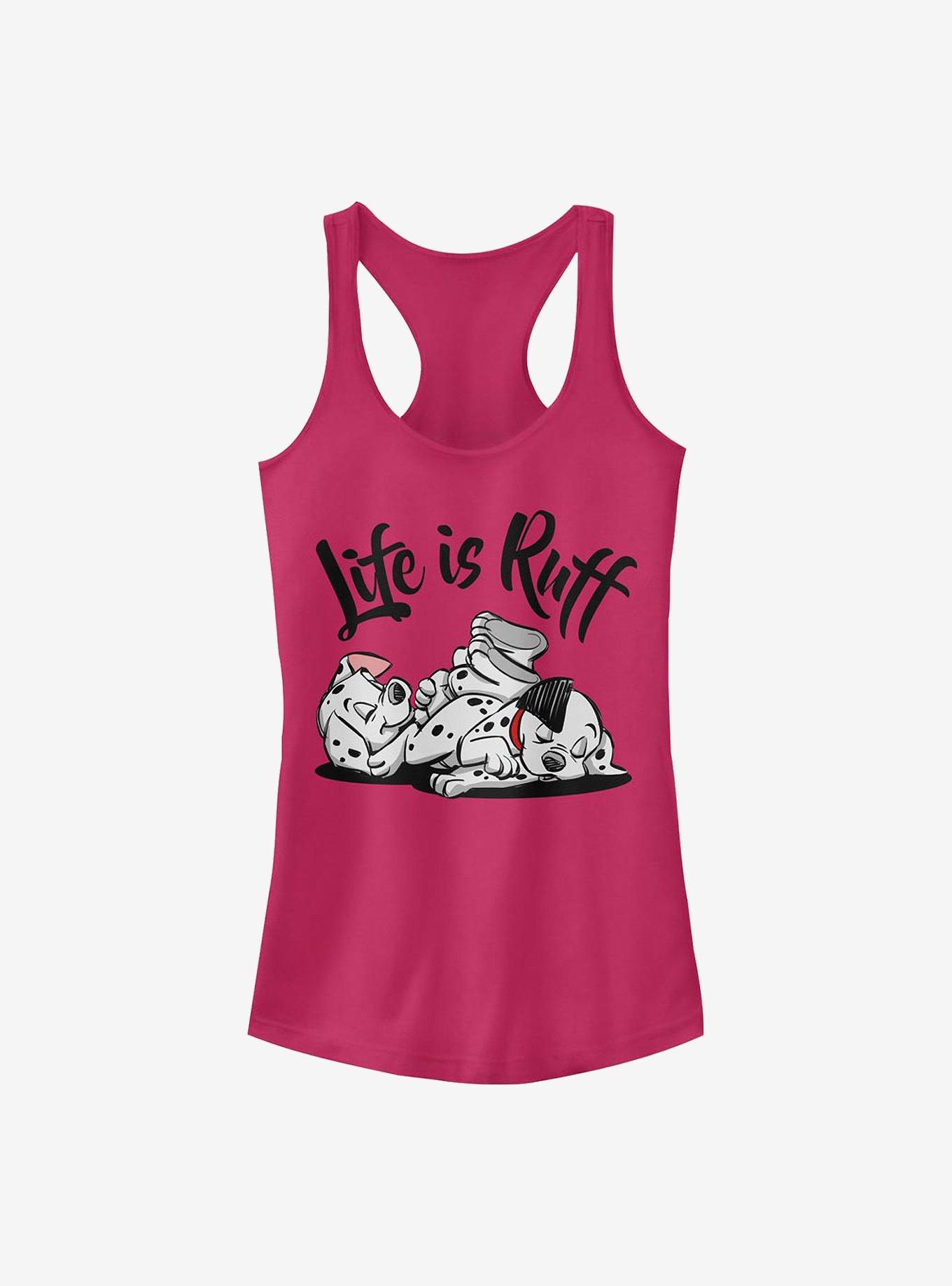 Disney 101 Dalmatians Life Is Ruff Girls Tank, RASPBERRY, hi-res