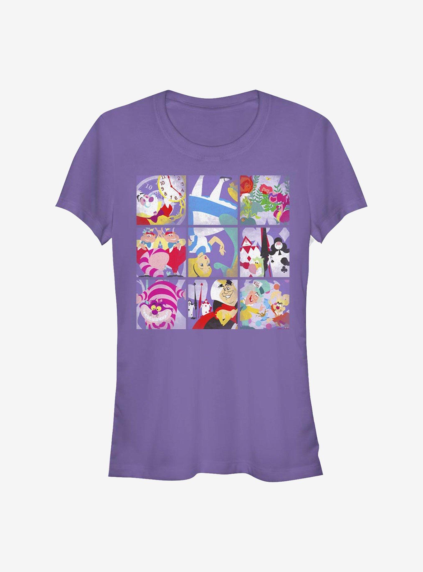 Disney Alice In Wonderland Wonder Art Blocks Girls T-Shirt, PURPLE, hi-res