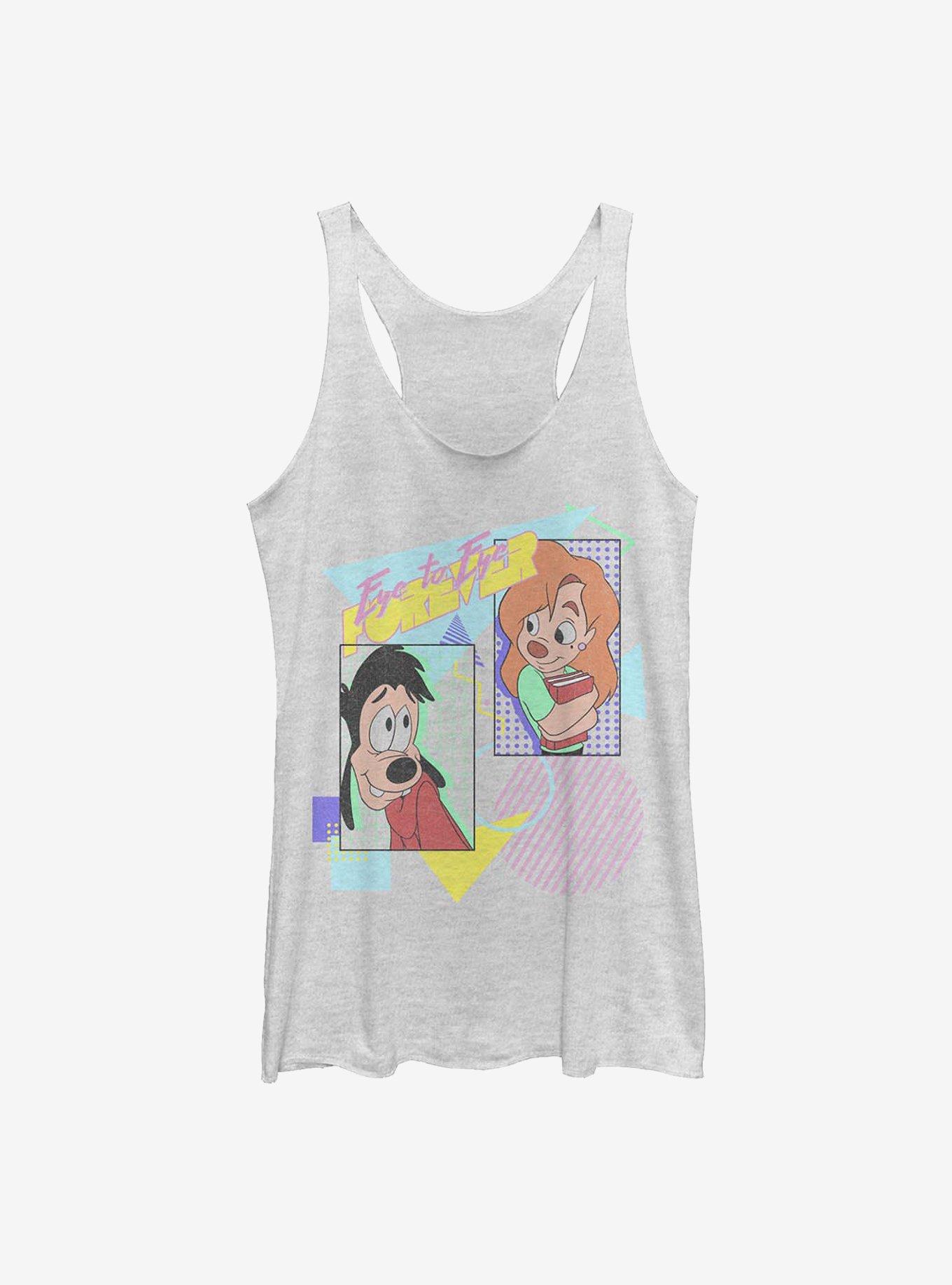 Disney A Goofy Movie Eye To Eye 80'S Girls Tank, WHITE HTR, hi-res