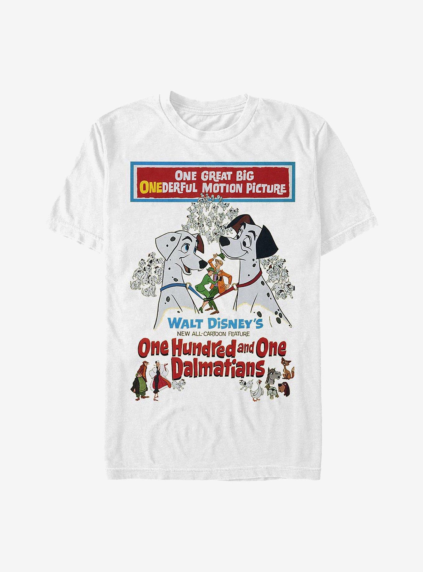 Disney 101 Dalmatians Vintage Poster T Shirt WHITE Hot Topic