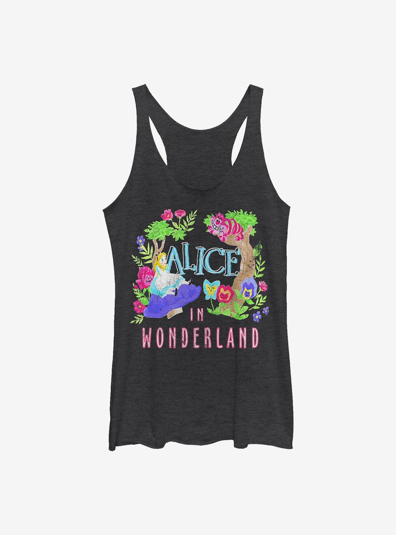 Disney Alice In Wonderland Neon Alice Girls Tank, BLK HTR, hi-res