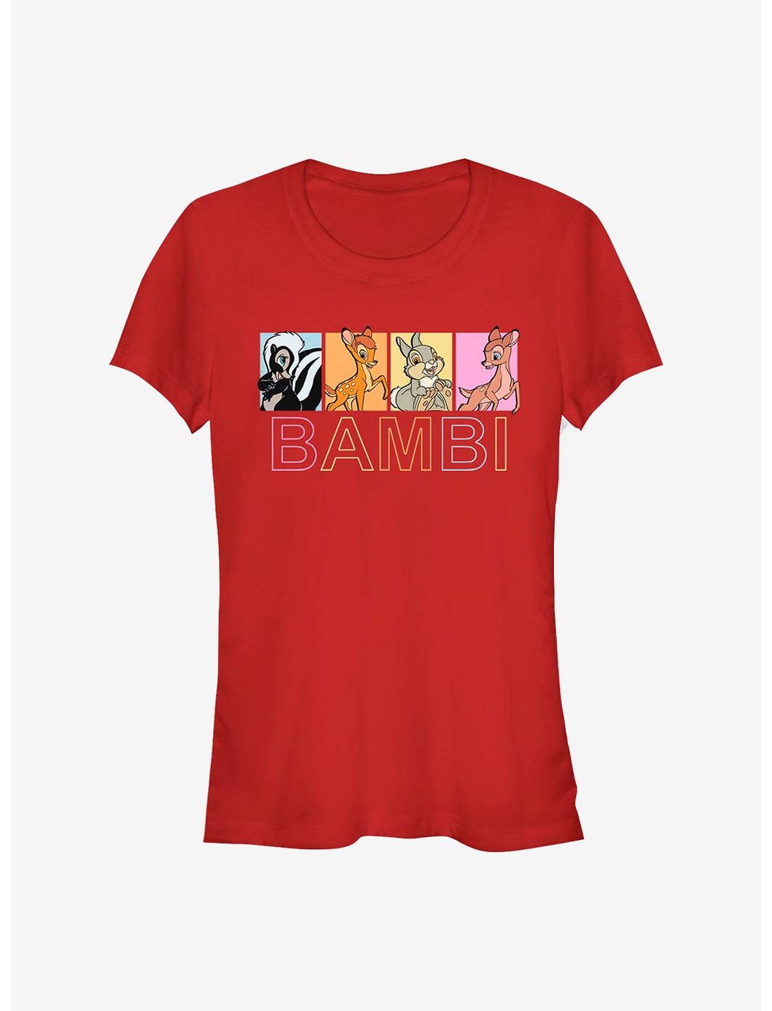 Disney Bambi Characters Box Up Girls T-Shirt, RED, hi-res