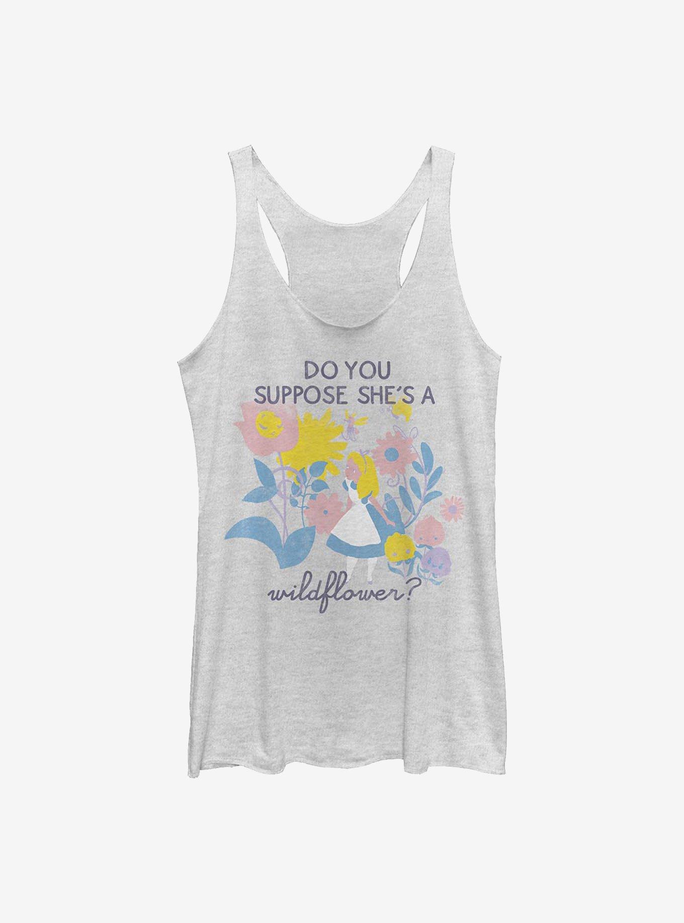 Disney Alice In Wonderland Wildflower Girls Tank, WHITE HTR, hi-res