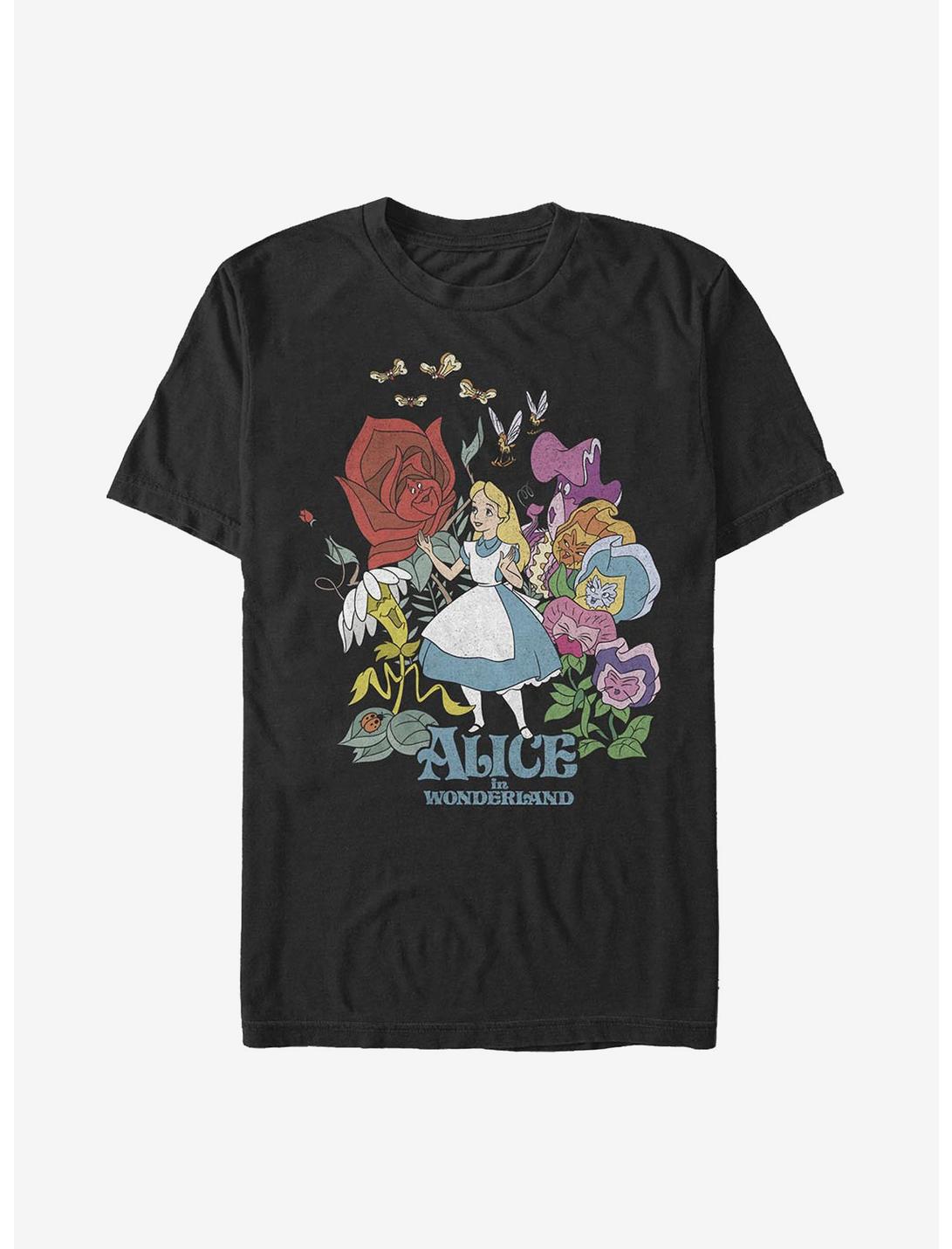 Disney Alice In Wonderland Flower Love T-Shirt, BLACK, hi-res