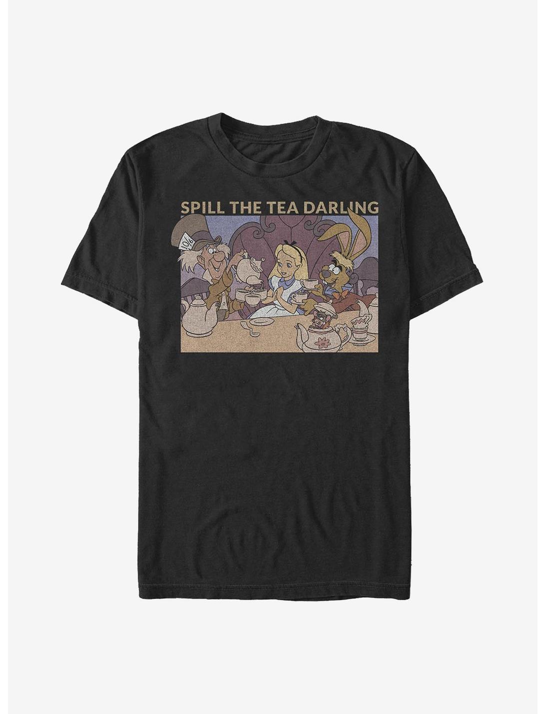 Disney Alice In Wonderland Spill The Tea T-Shirt, BLACK, hi-res