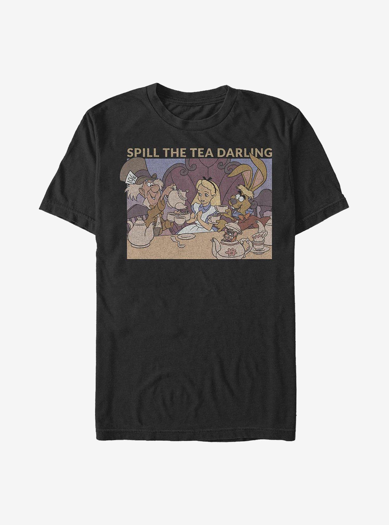 Disney Alice In Wonderland Spill The Tea T-Shirt, BLACK, hi-res