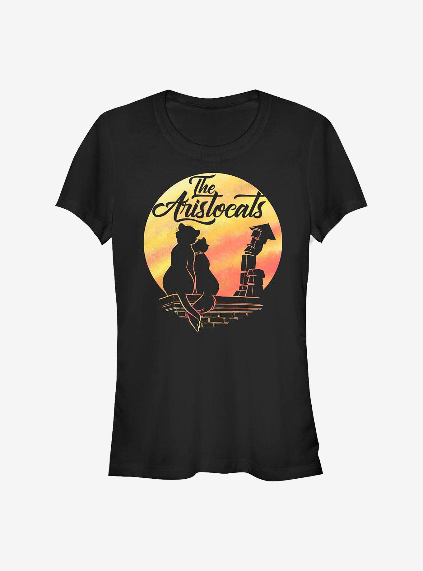 Disney The Aristocats Moon Silhouette Girls T-Shirt, BLACK, hi-res