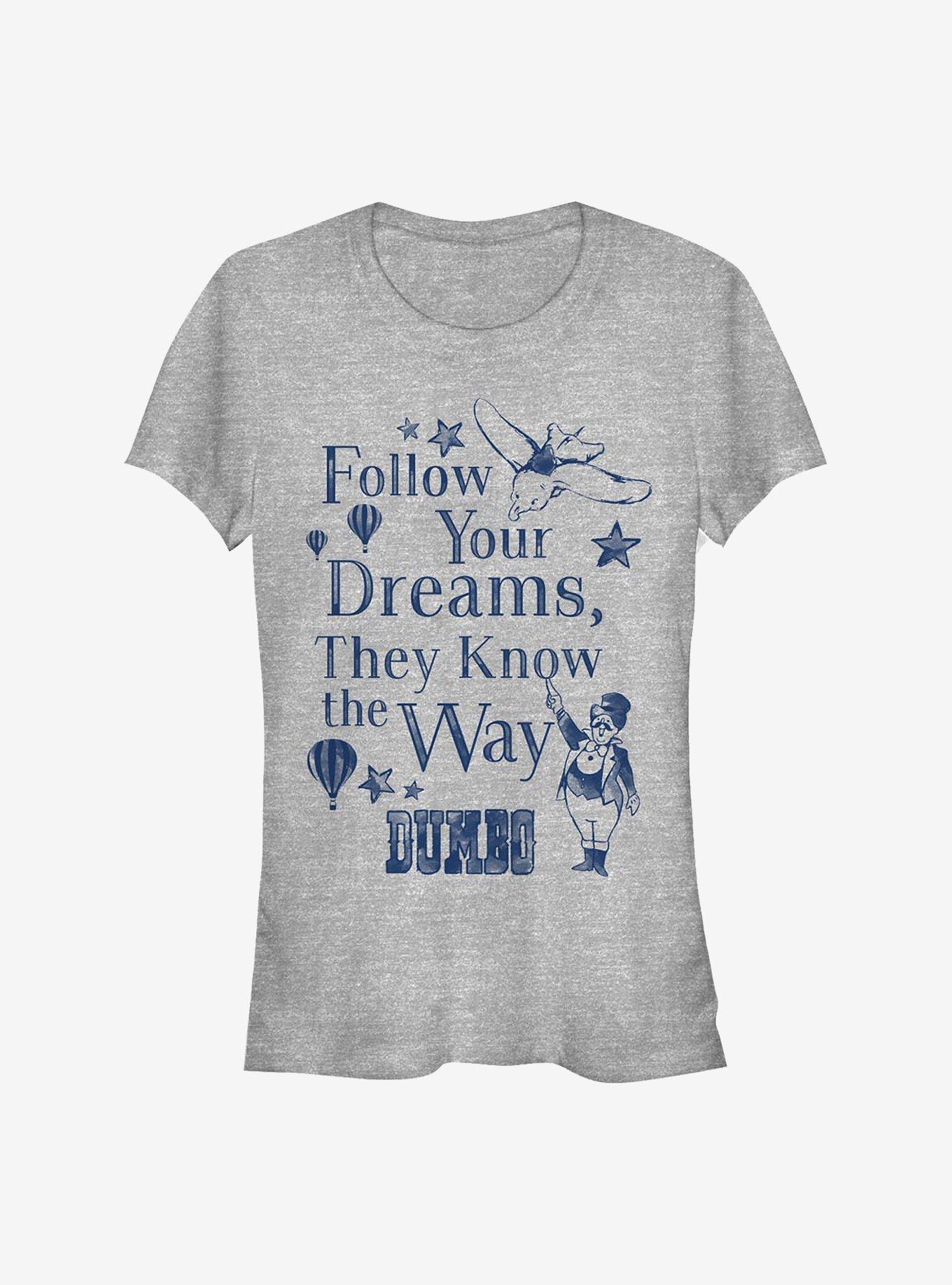Disney Dumbo Follow Dreams Girls T-Shirt, ATH HTR, hi-res
