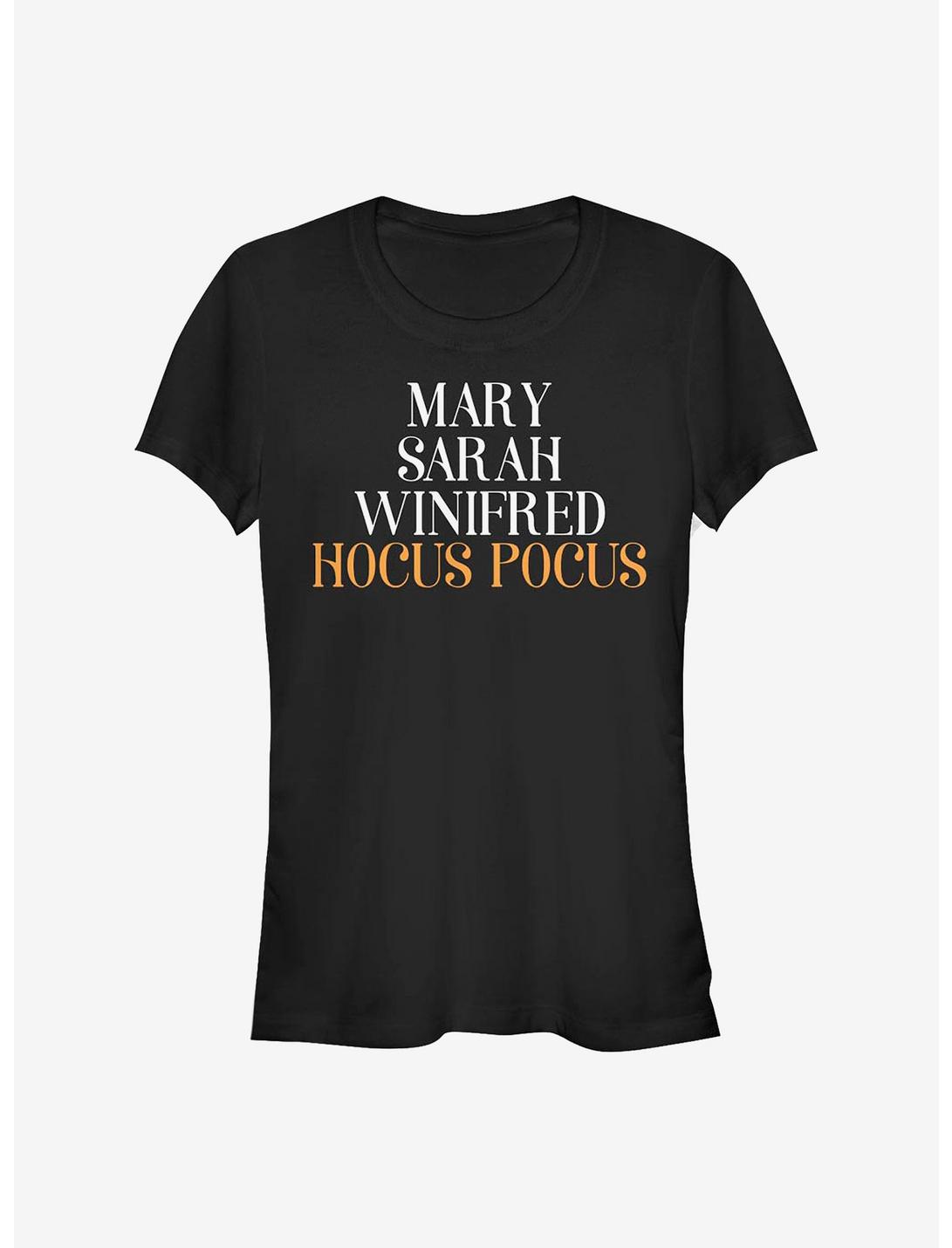 Disney Hocus Pocus Name Stack Girls T-Shirt, BLACK, hi-res