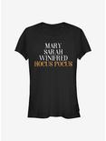 Disney Hocus Pocus Name Stack Girls T-Shirt, BLACK, hi-res