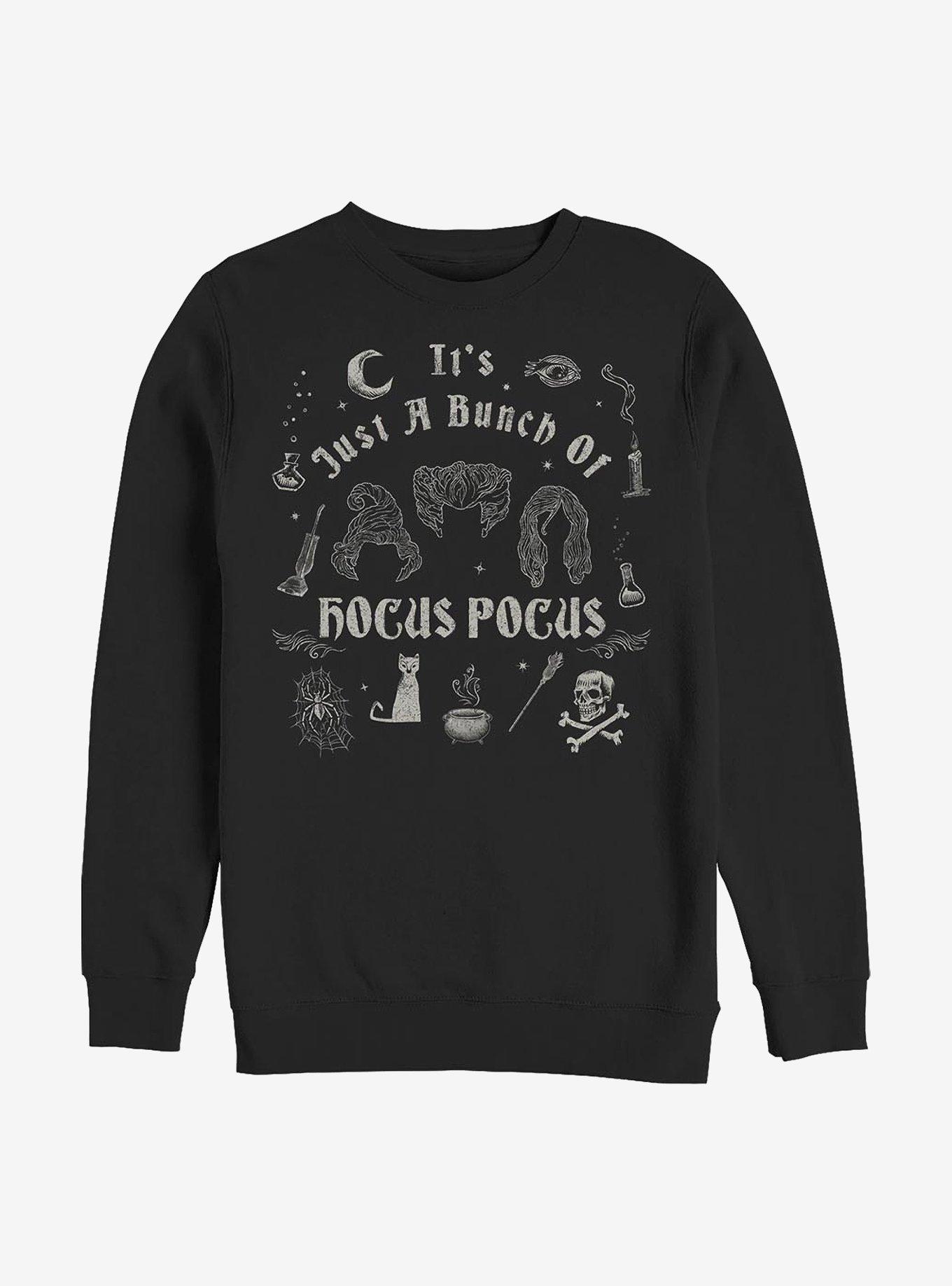 Disney Hocus Pocus A Bunch Of Hocus Pocus Crew Sweatshirt, BLACK, hi-res