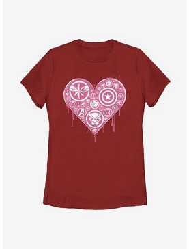 Marvel Avengers Heart Emblems Womens T-Shirt, , hi-res