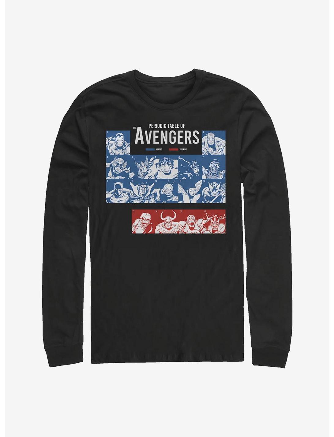 Marvel Avengers Periodic Long-Sleeve T-Shirt, BLACK, hi-res