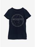 Marvel Avengers Names Youth Girls T-Shirt, NAVY, hi-res